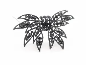 Japanned Black Vintage Weiss Bow Brooch