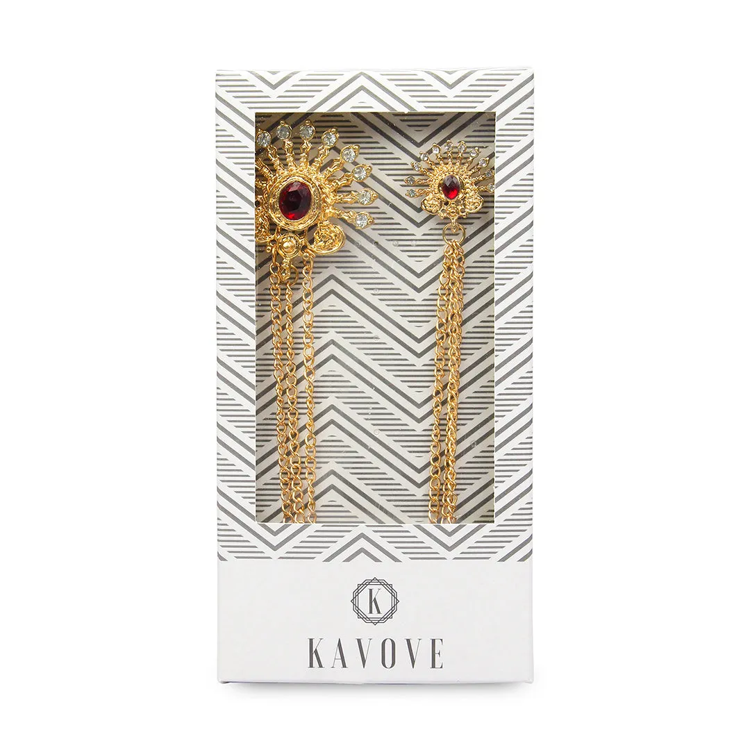 Kavove Radiant Rays Silver Colour Brooch