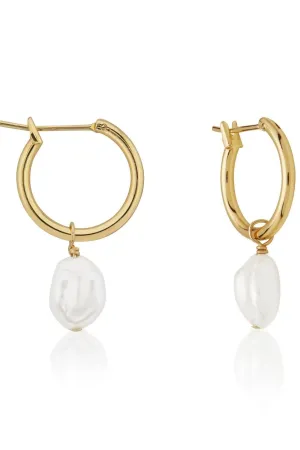 Keshi Pearl Hoops - Gold