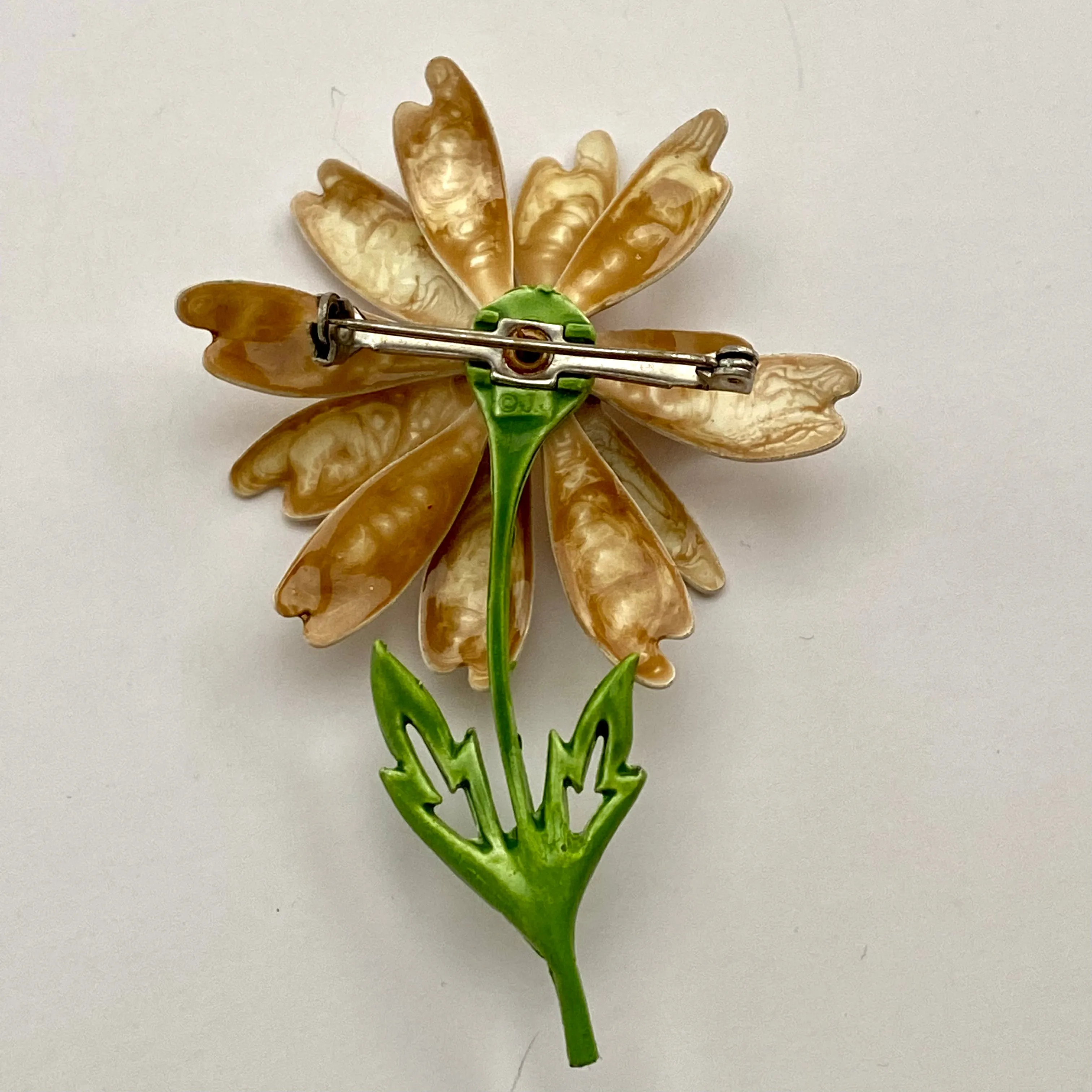 Late 60s/ Early 70s JJ (Jonette Jewelry Co.) Enamel Flower Brooch