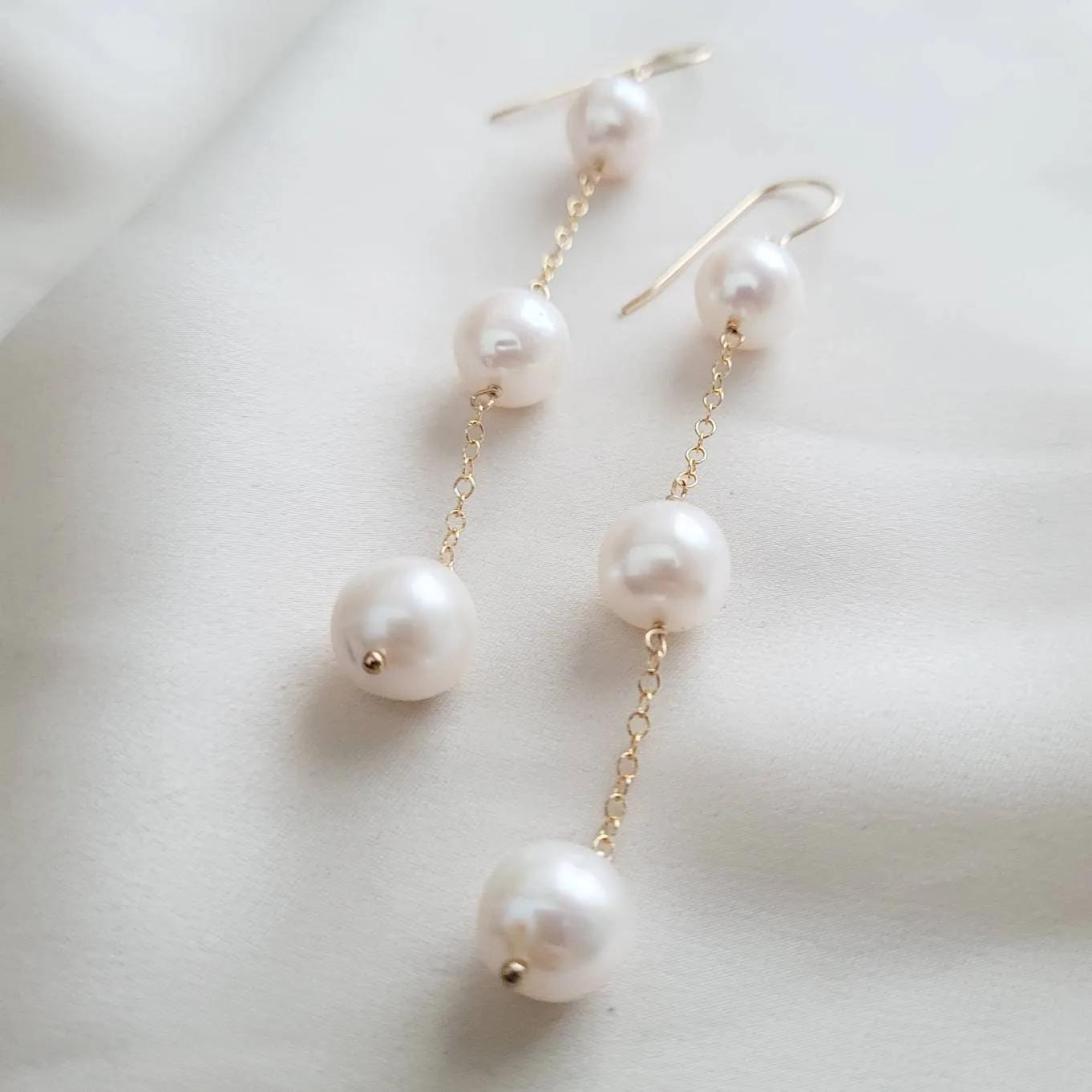 Long Pearl Drop Earrings