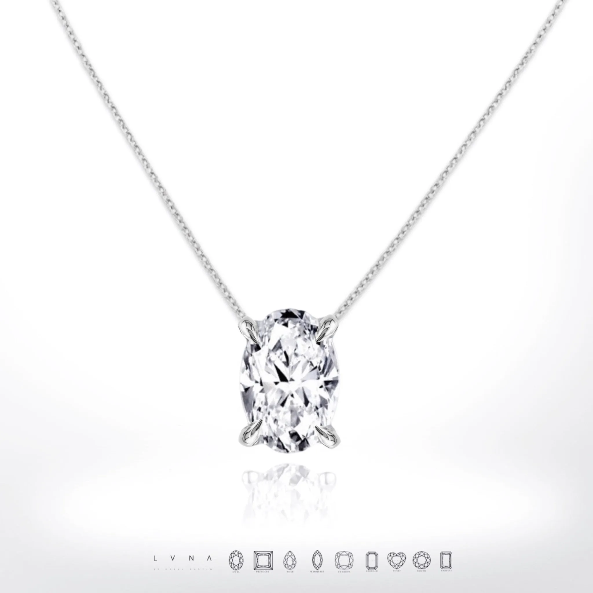 #LoveLVNA | Oval Solitaire Diamond Necklace