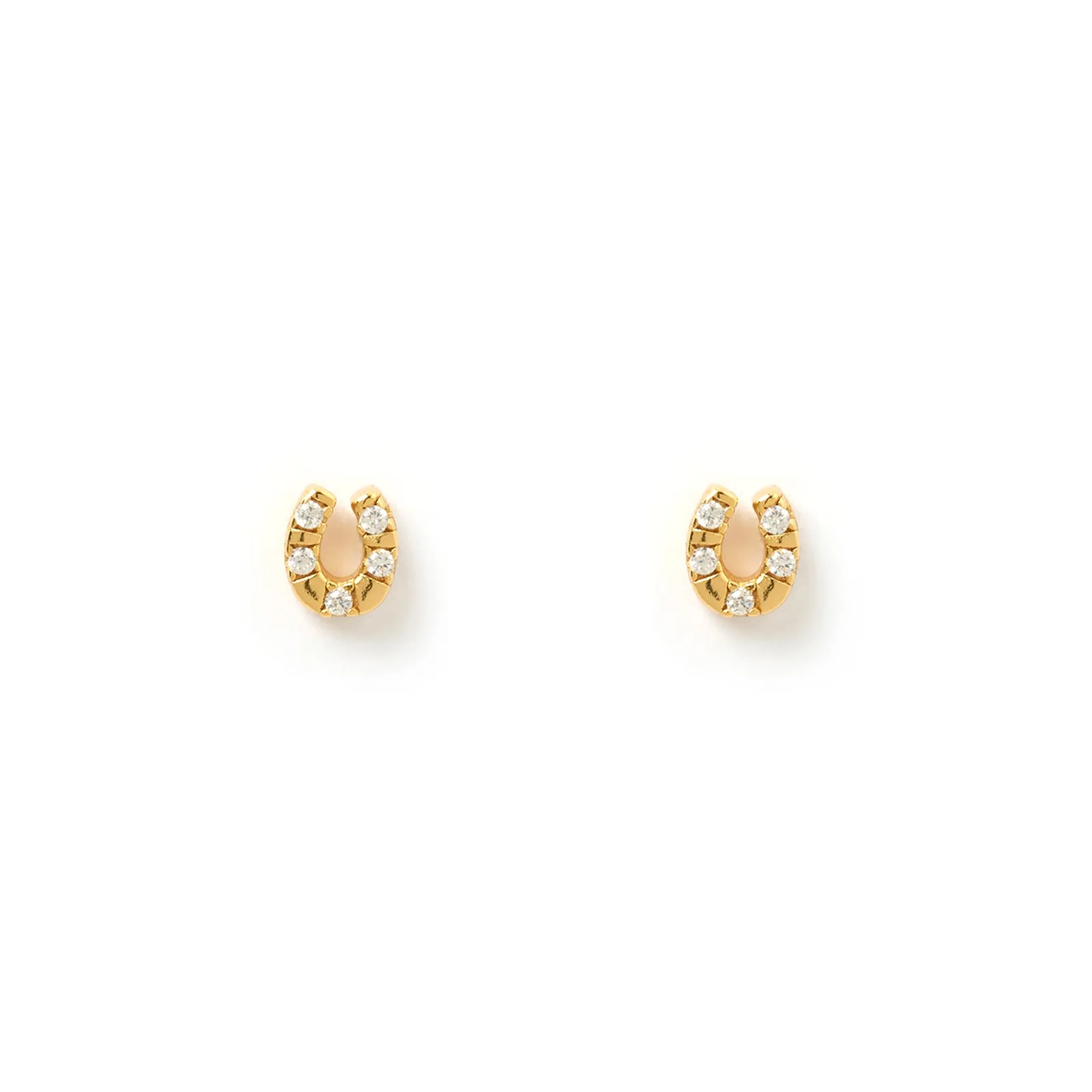 Lucky Horseshoe Gold Studs