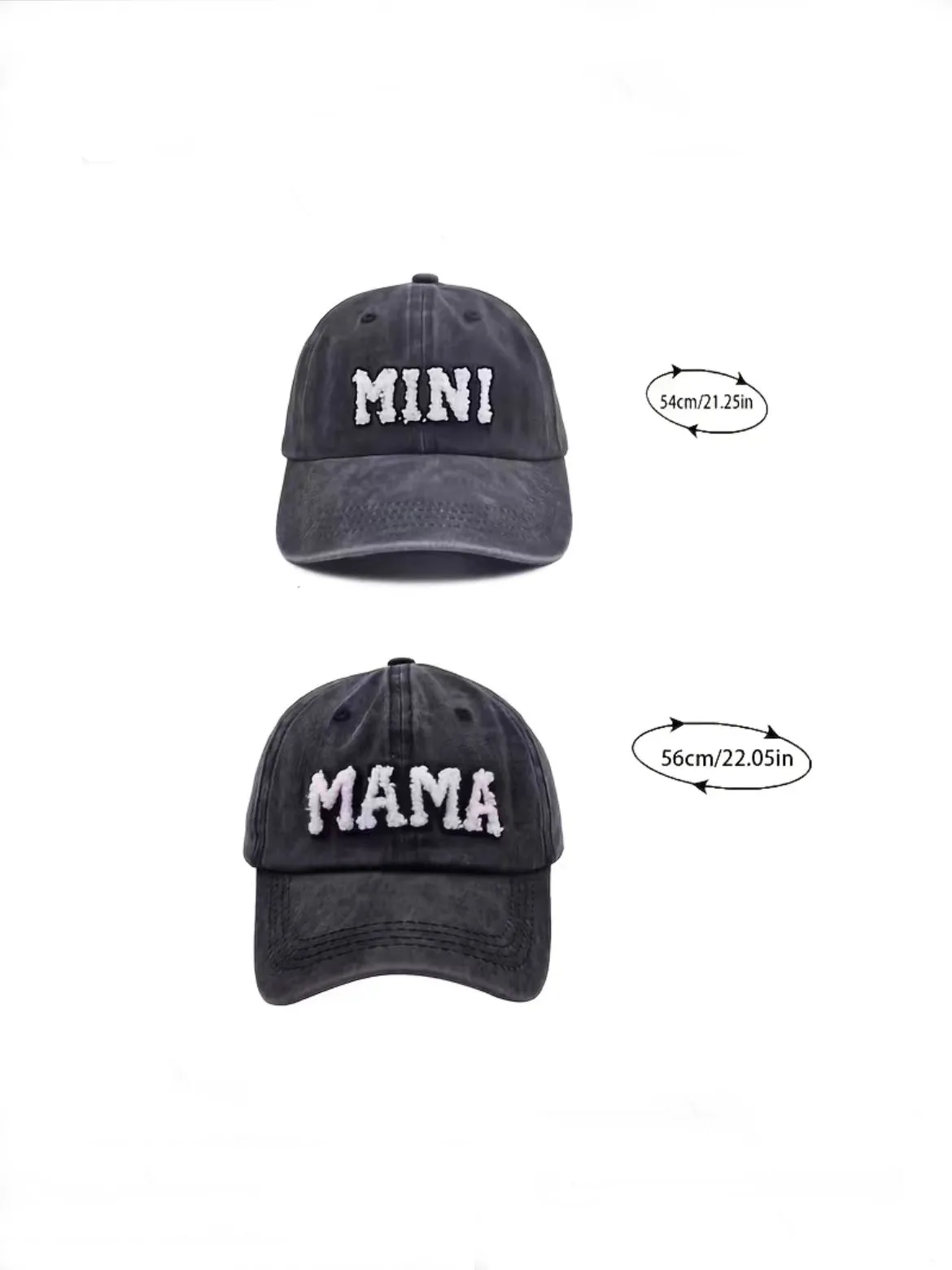 Mama Baseball Cap - Washed Black Color / Sherpa Letters