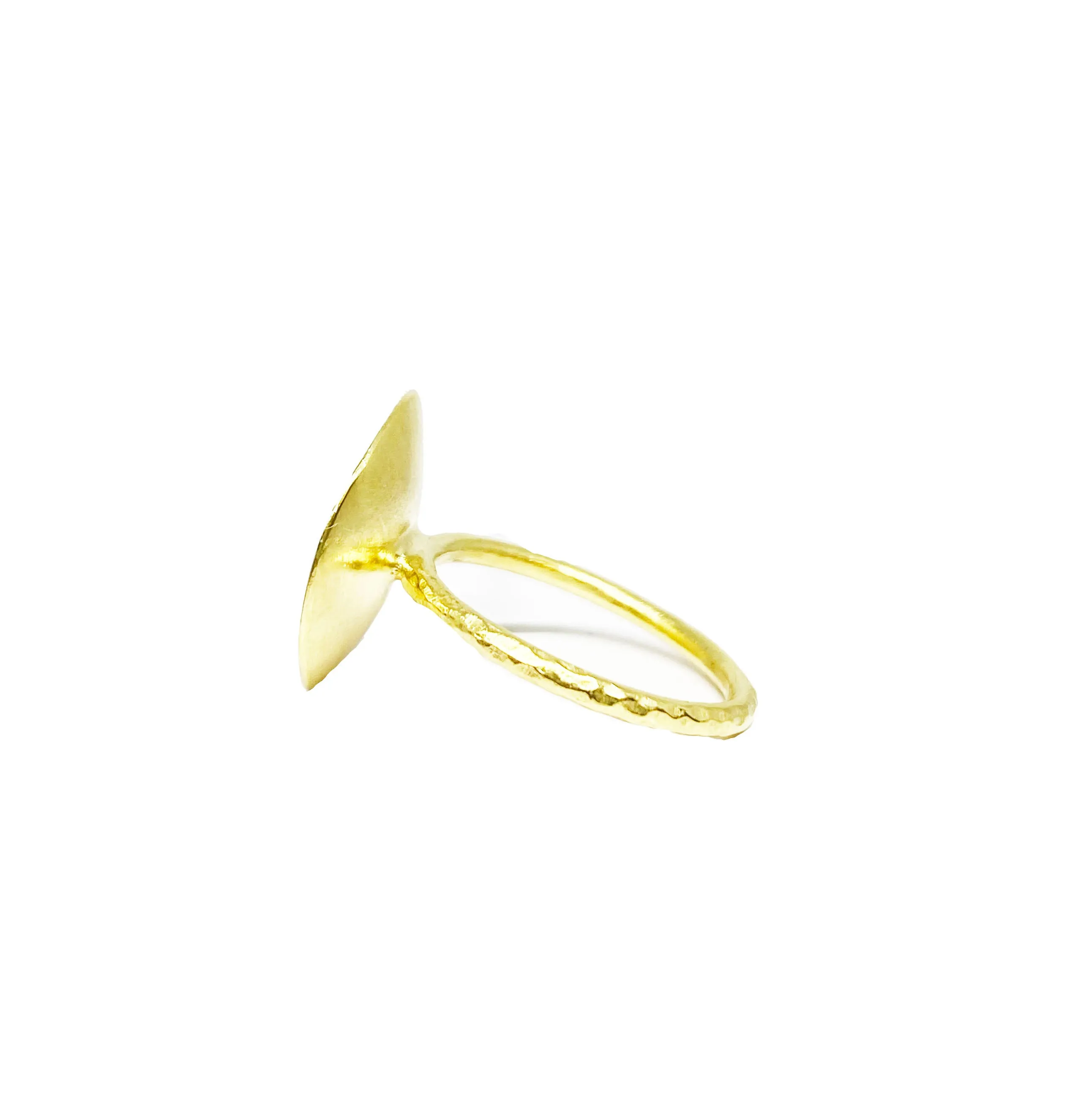 Medium Luna Ring in 18K Gold Vermeil with White Zircon by Sarah Richardson