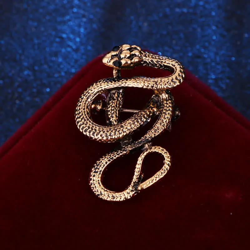 Men's Bending Creep Cobra Snake Brooch