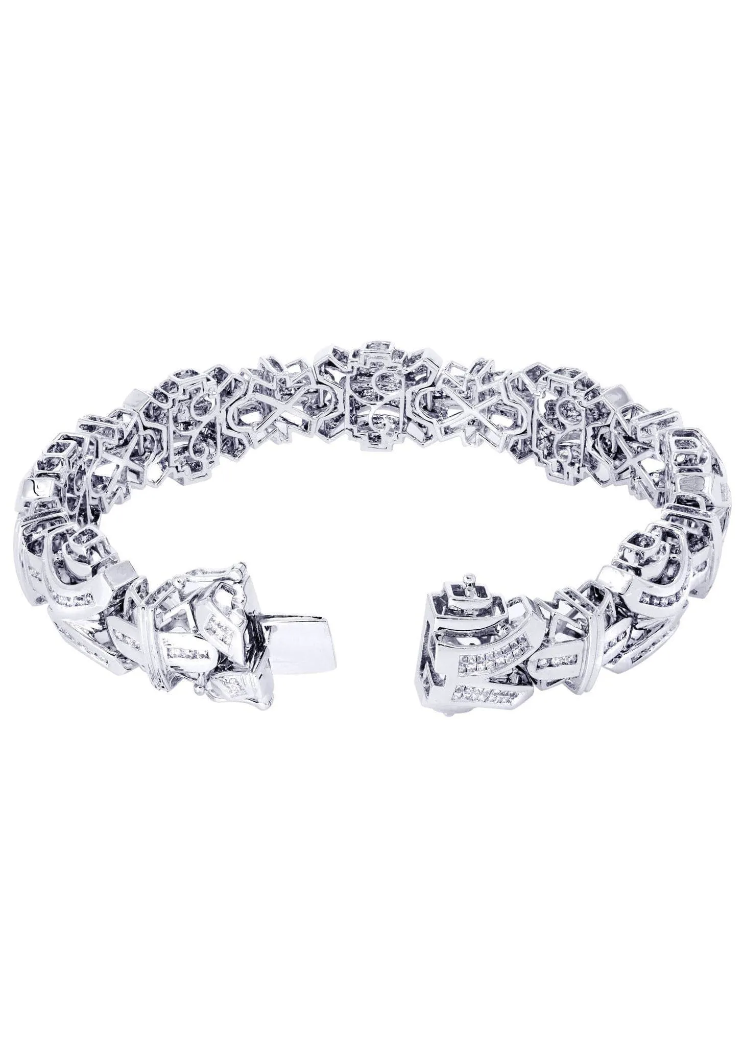 Mens Diamond Bracelet White Gold| 4.63 Carats| 52.72 Grams