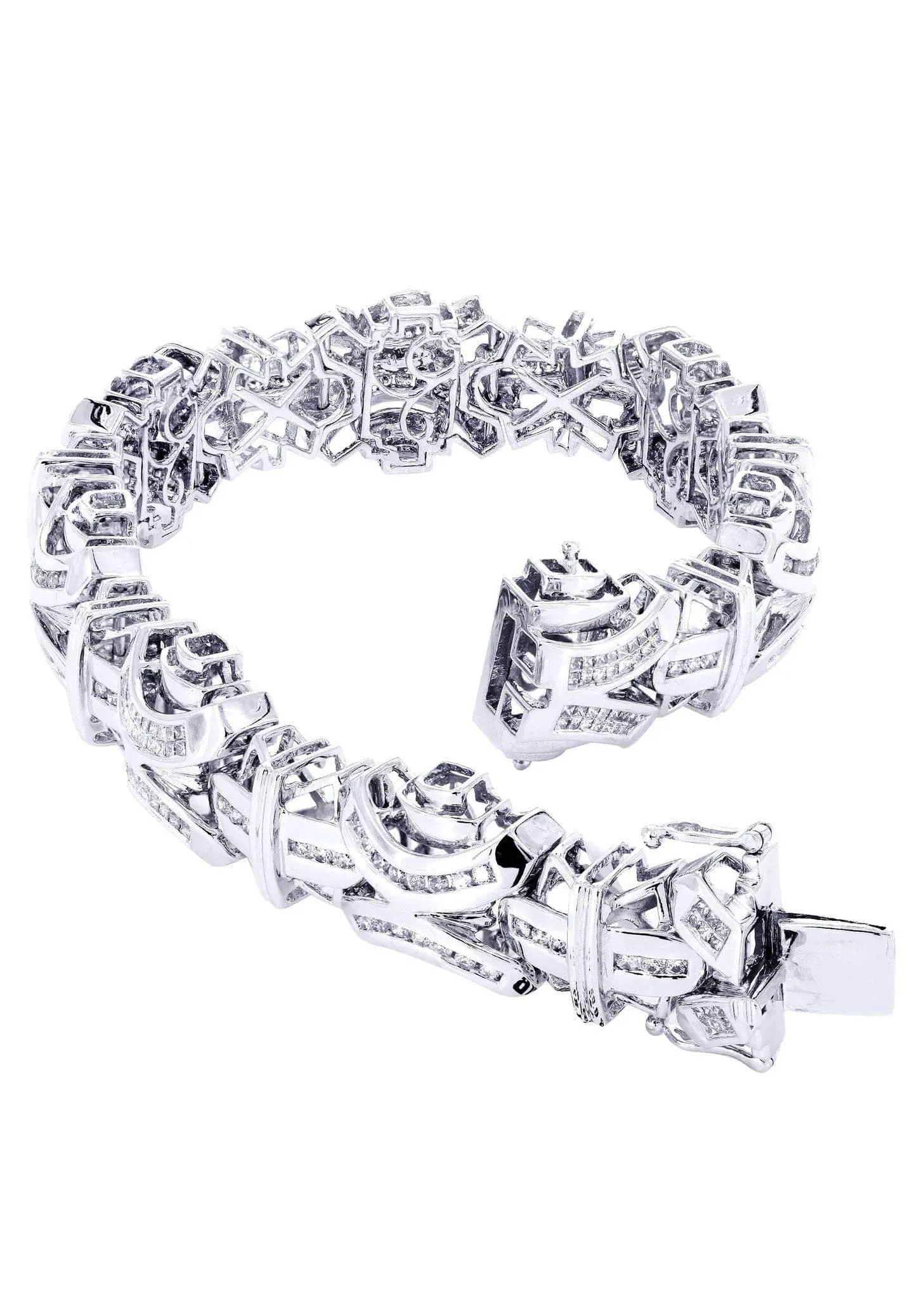 Mens Diamond Bracelet White Gold| 4.63 Carats| 52.72 Grams