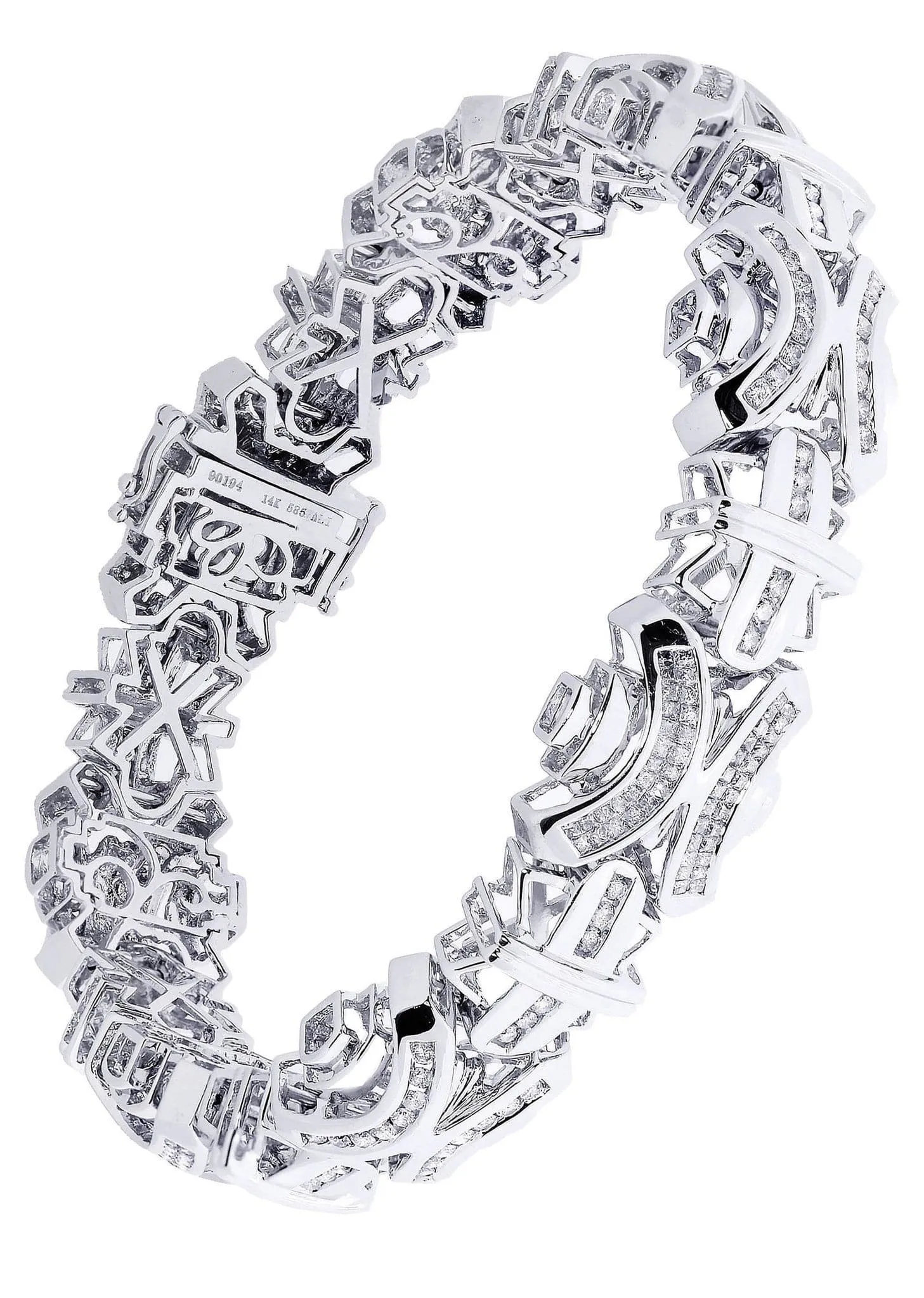 Mens Diamond Bracelet White Gold| 4.63 Carats| 52.72 Grams