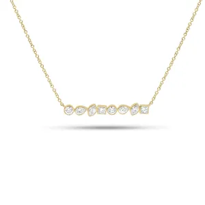 Mixed Shape Bezel-Set Diamond Bar Pendant