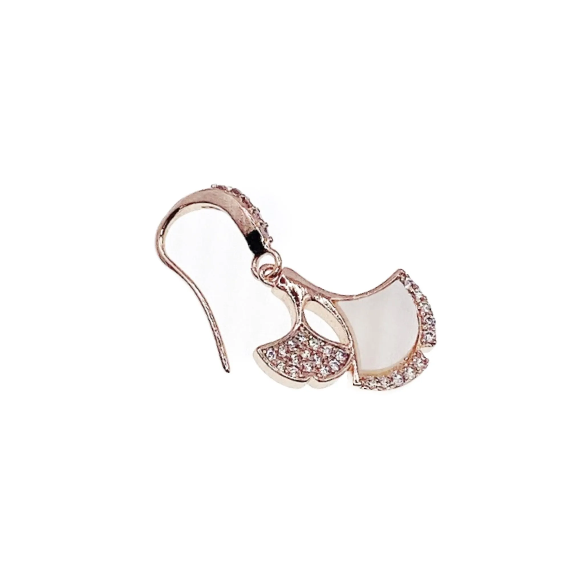 Mother of Pearl Ginko Leaf Earrings