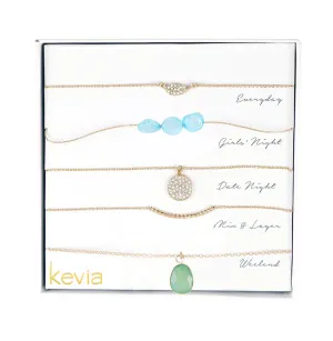 Natural Aqua Stone Necklace Set