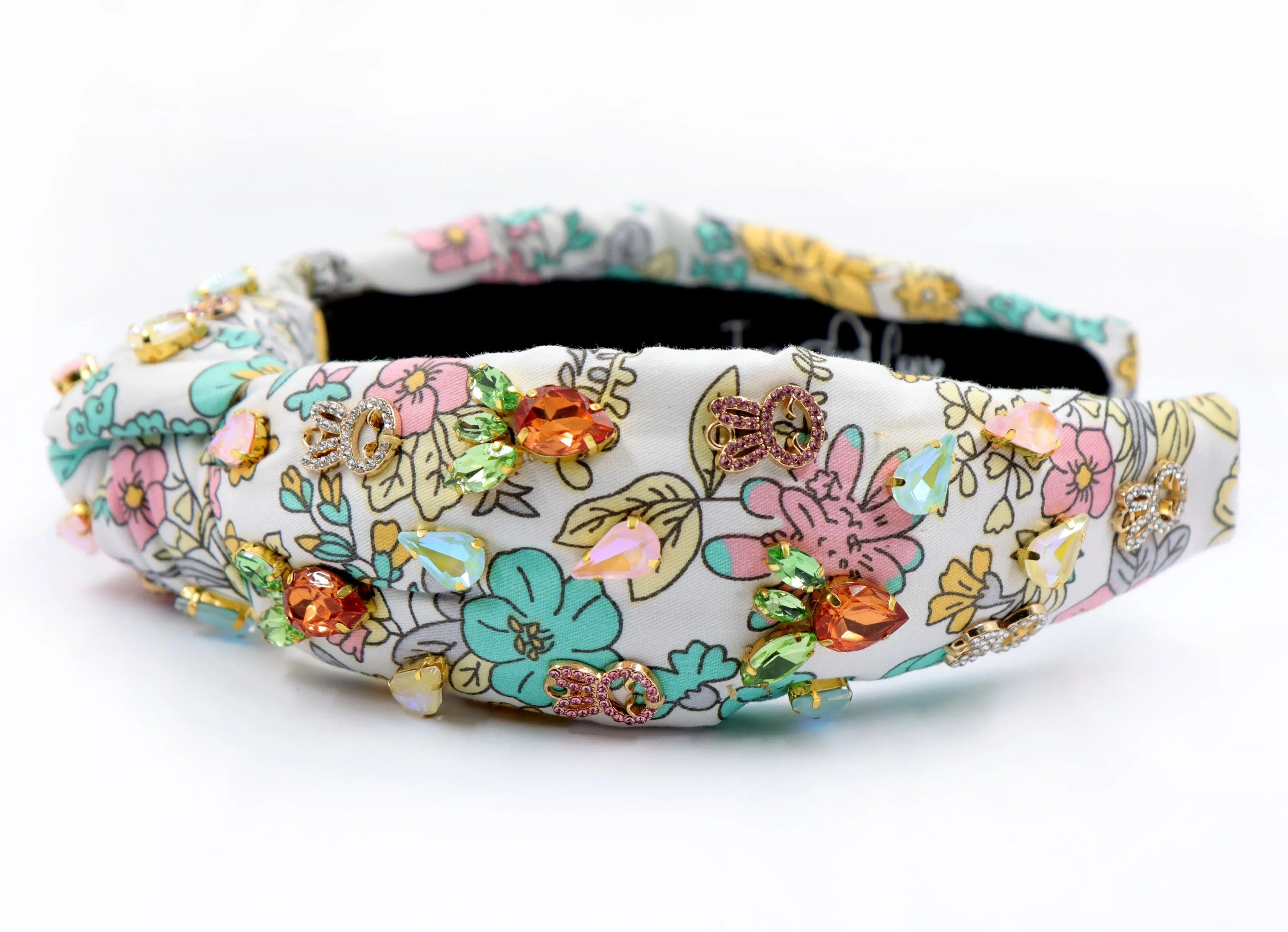 New! Hand Sewn Easter Liberty Jeweled Knot Headband