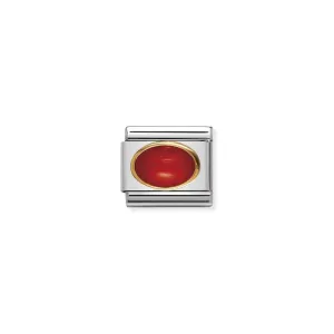 Nomination Composable Link Red Coral Stone, 18K Gold