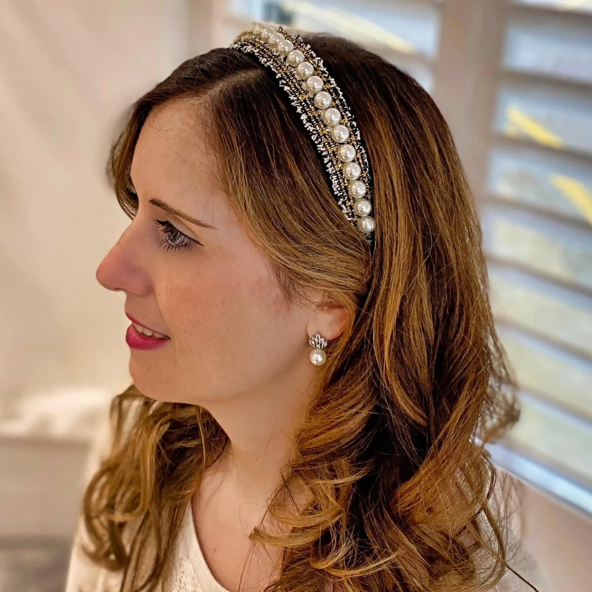 Pearl Headband with Bouclé Pearl Hair Band