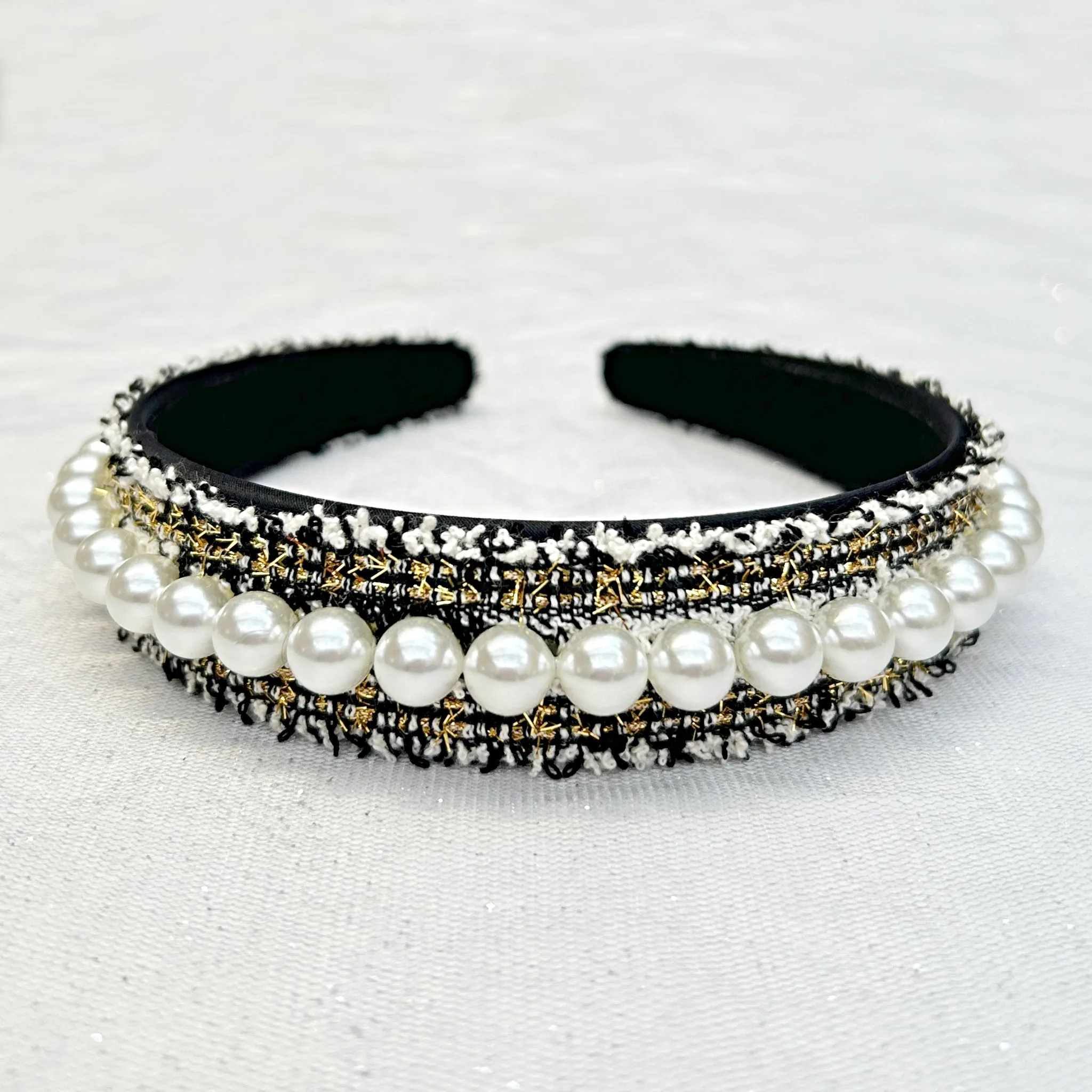 Pearl Headband with Bouclé Pearl Hair Band