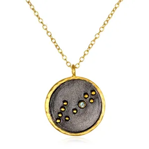 Pisces Zodiac Necklace Gunmetal