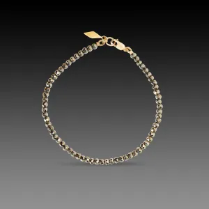 Pyrite Bracelet with 22k Diamond Charm