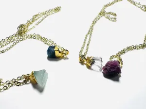 Raw Gemstone Necklace/ Affordable Gifts-UNI-T