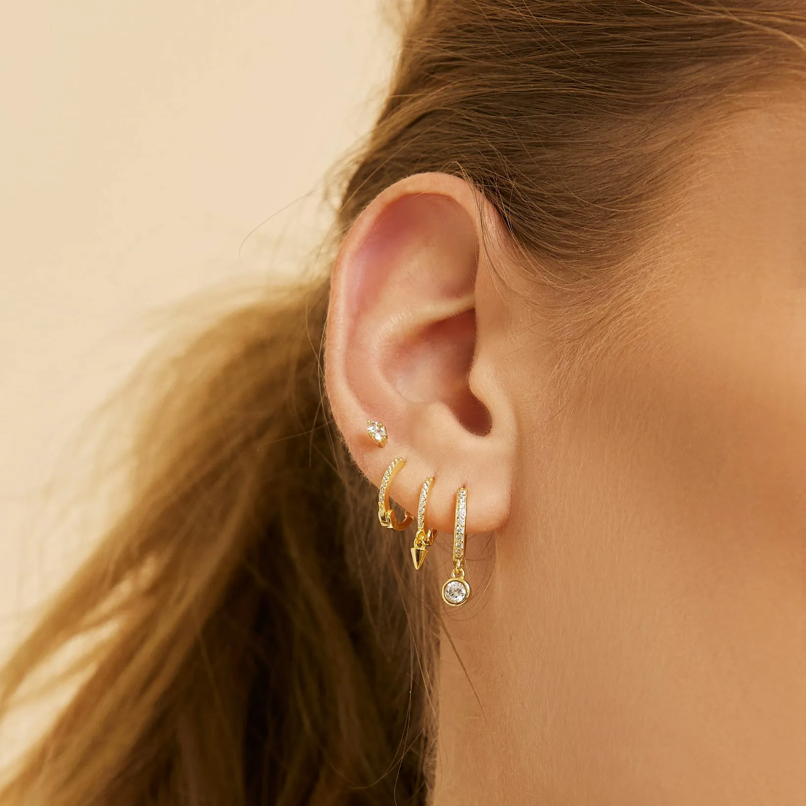 Rhodes Gold Earrings - Stone