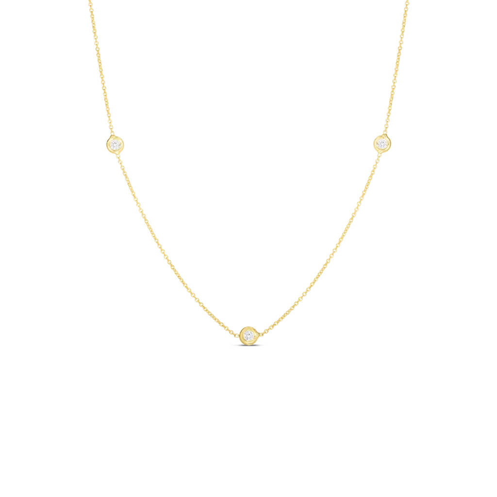 Roberto Coin 18k Yellow Gold Diamond By The Inch Necklace - .15cttw