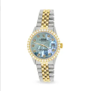 Rolex Datejust 2-Tone 3.05ct Diamond Bezel/Tahitian Blue MOP Diamond Dial TFJ-142508546