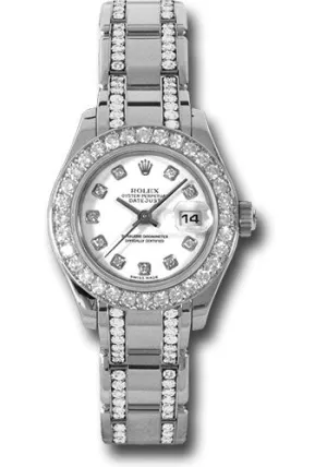 Rolex White Gold Lady-Datejust Pearlmaster 29 Watch - 32 Diamond Bezel - White Diamond Dial - 80299.74949 wd