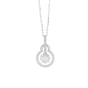 Round Diamond White Gold Pendant P086N