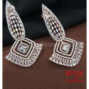 Saisha Rose Gold finish CZ earrings