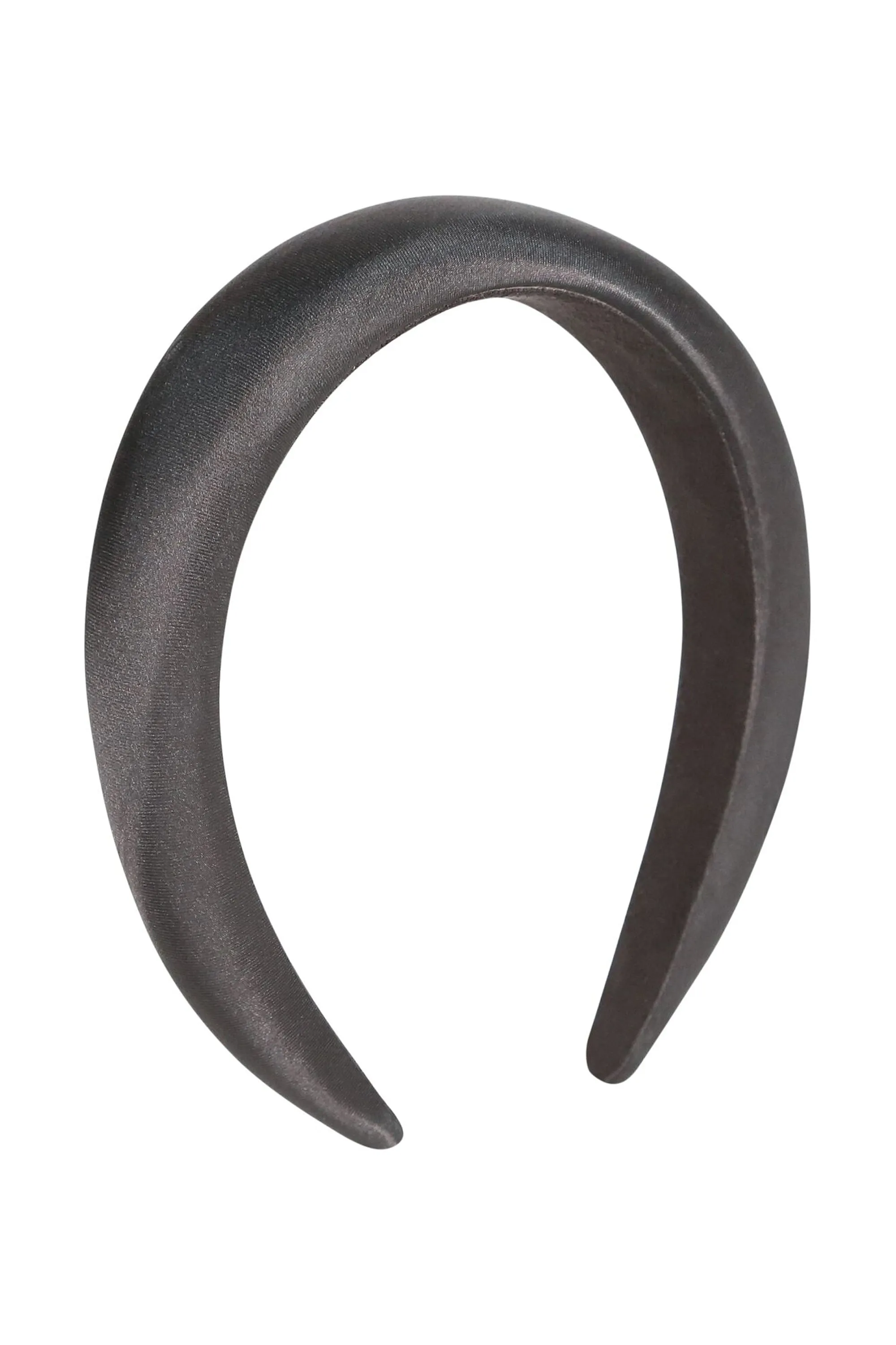 Satin Padded Headband in Black