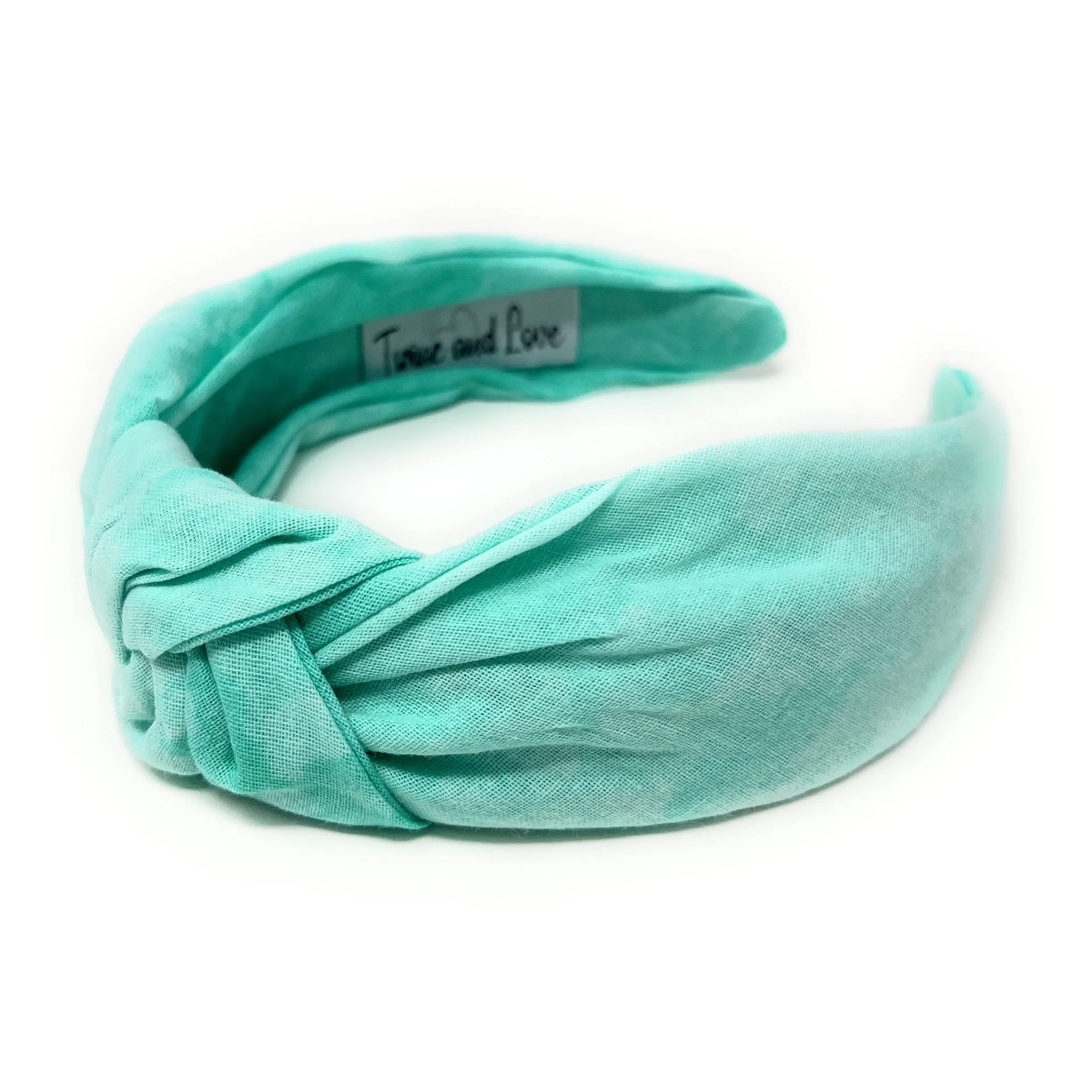 Seafoam Linen Top Knotted Headband