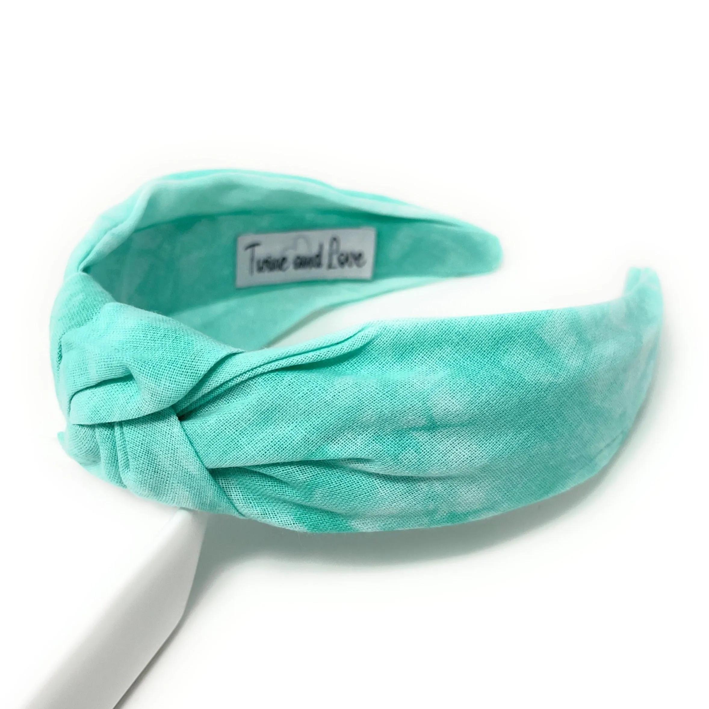 Seafoam Linen Top Knotted Headband