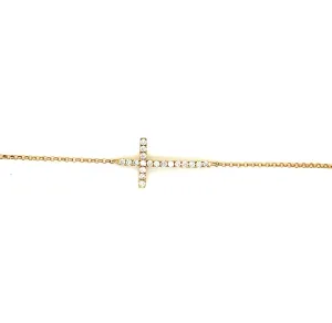 Sideways Diamond Cross Necklace