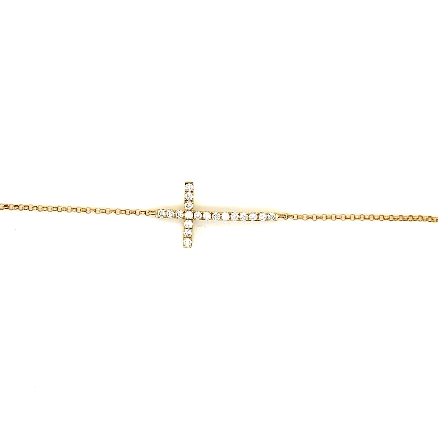 Sideways Diamond Cross Necklace