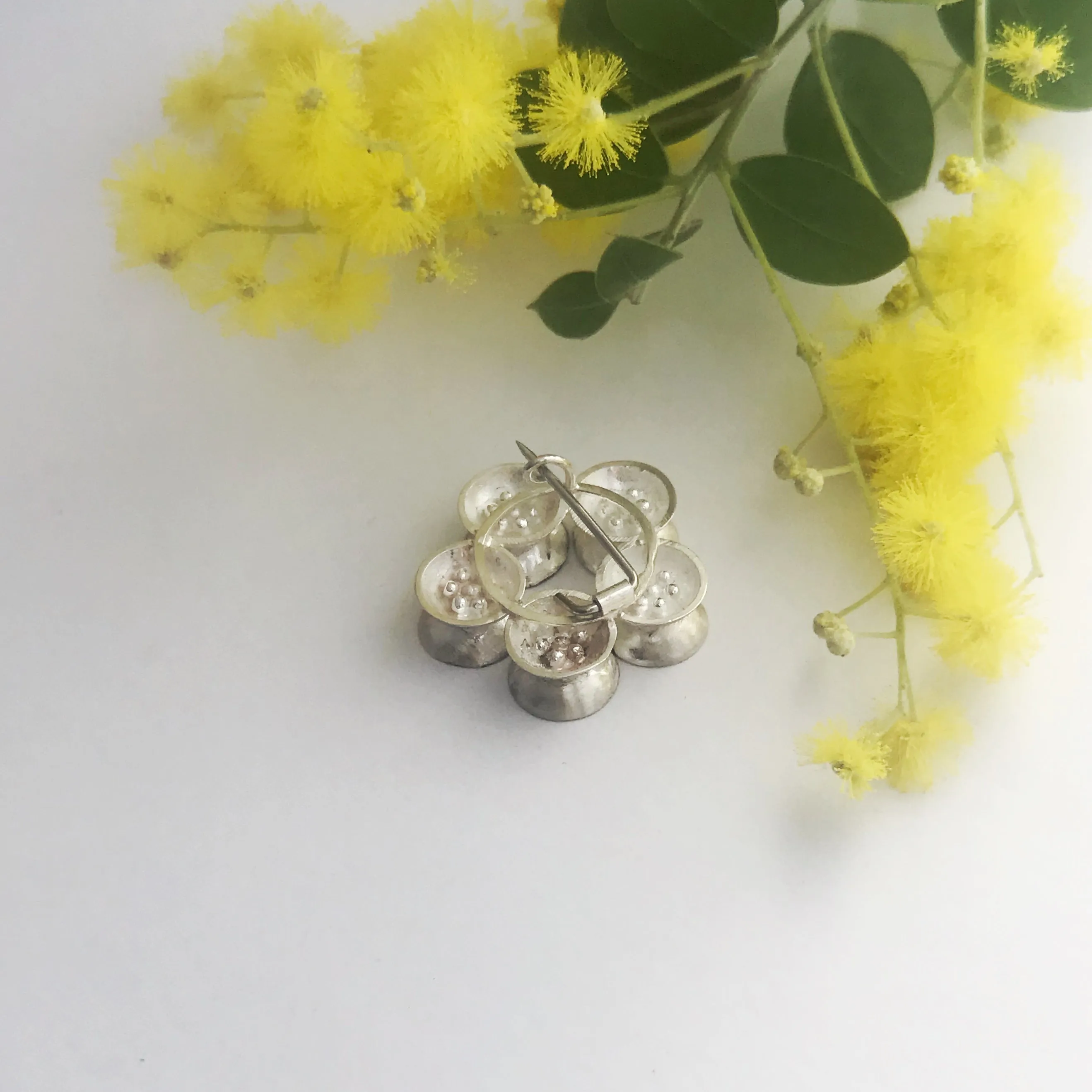 Silver circle cloud Brooch