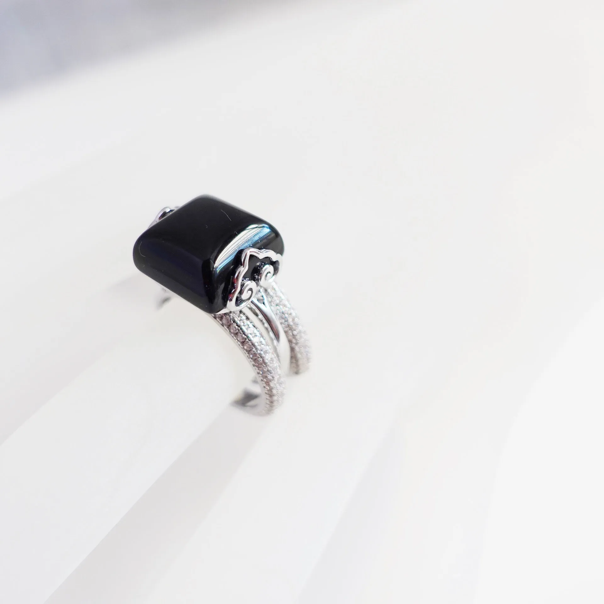 Silver Zircon Stack Ring