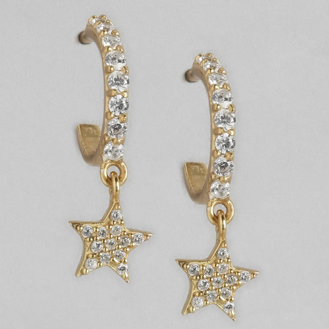 Star & Moon Triple Earring 925 Sterling Silver Combo