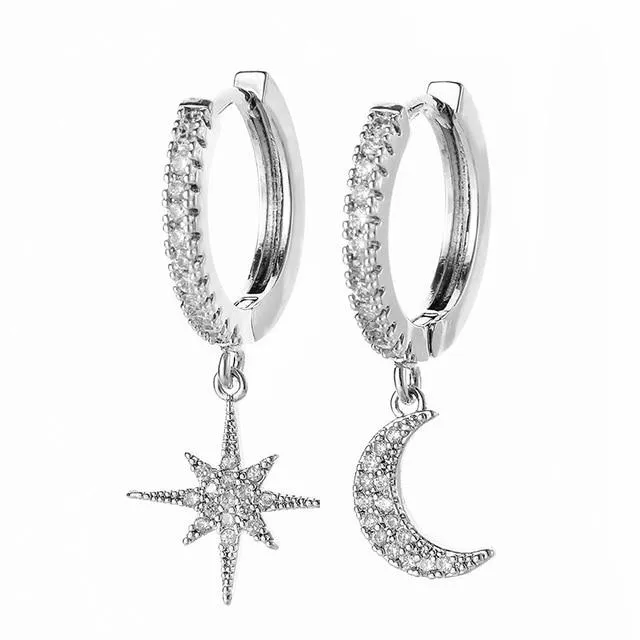 Star And Moon Earrings