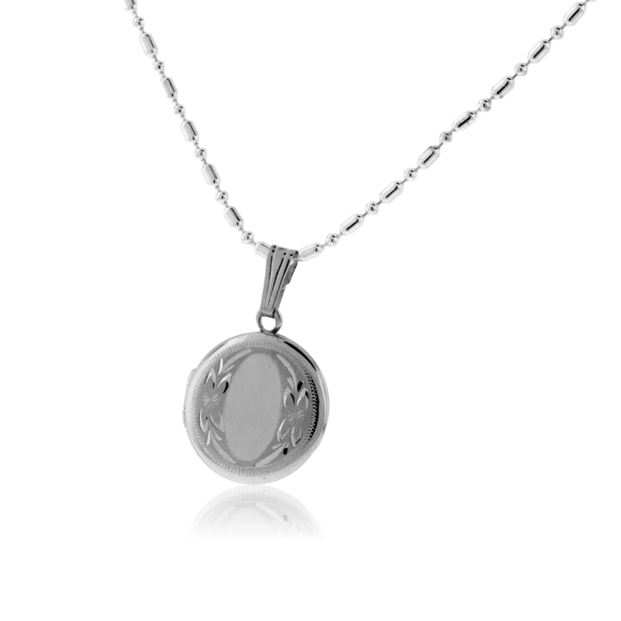 Sterling Silver Circle Engraved Locket