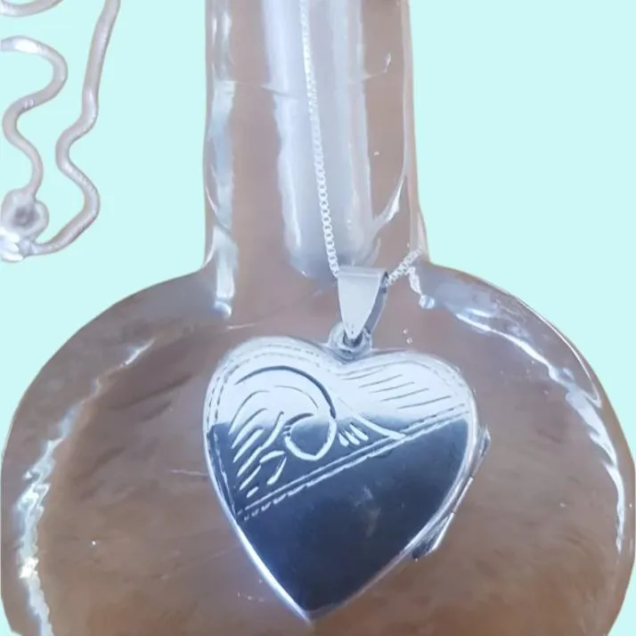 Sterling Silver Locket necklace Love heart.