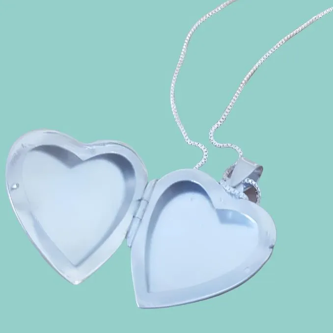 Sterling Silver Locket necklace Love heart.