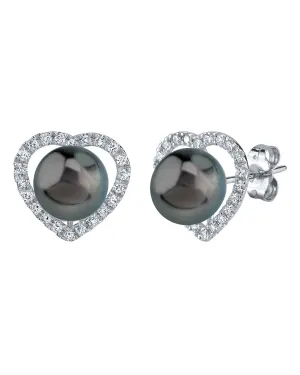 Tahitian South Sea Pearl & Diamond Amour Earrings