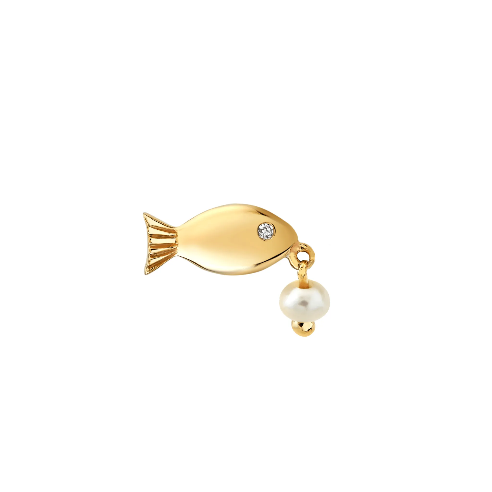 Tenfold Fish Stud with Pearl