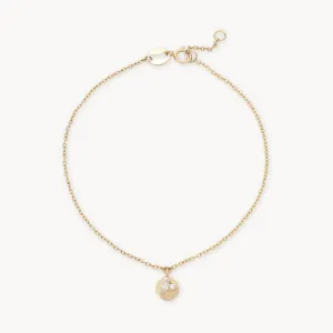 the kindred spirits lean on me medallion bracelet - 14k yellow gold, diamonds