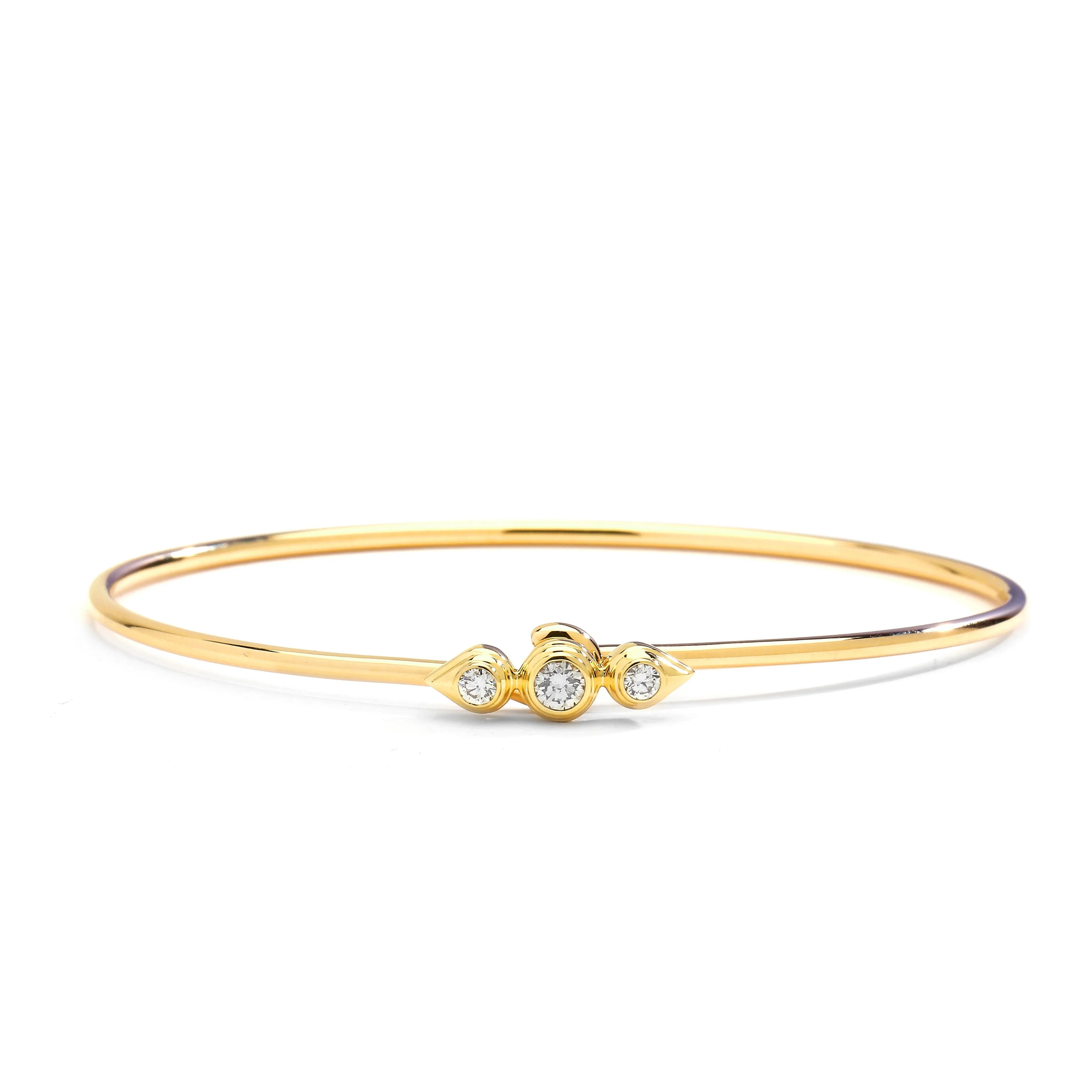 Thin Bangle with Diamonds