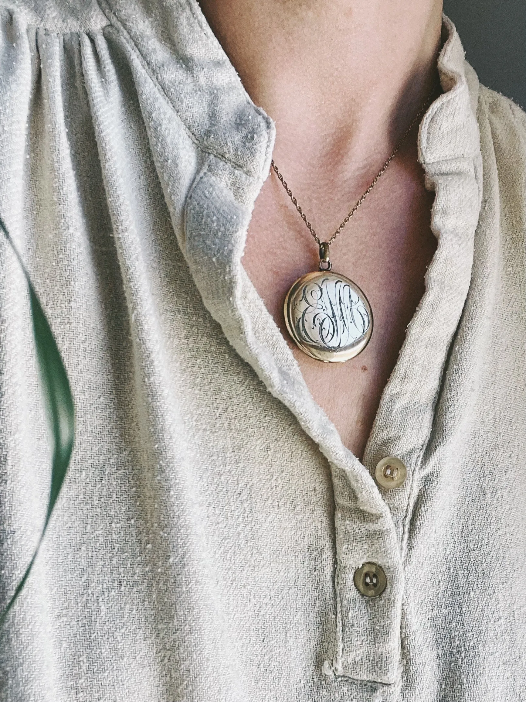 Victorian 'EMC' Monogrammed Locket