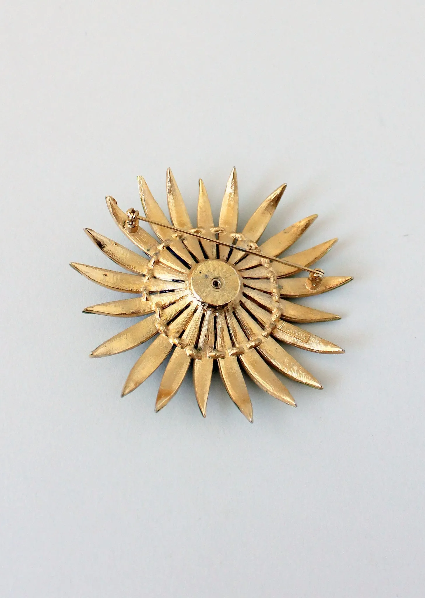 Vintage 1960s Vendome Enamel Flower Brooch