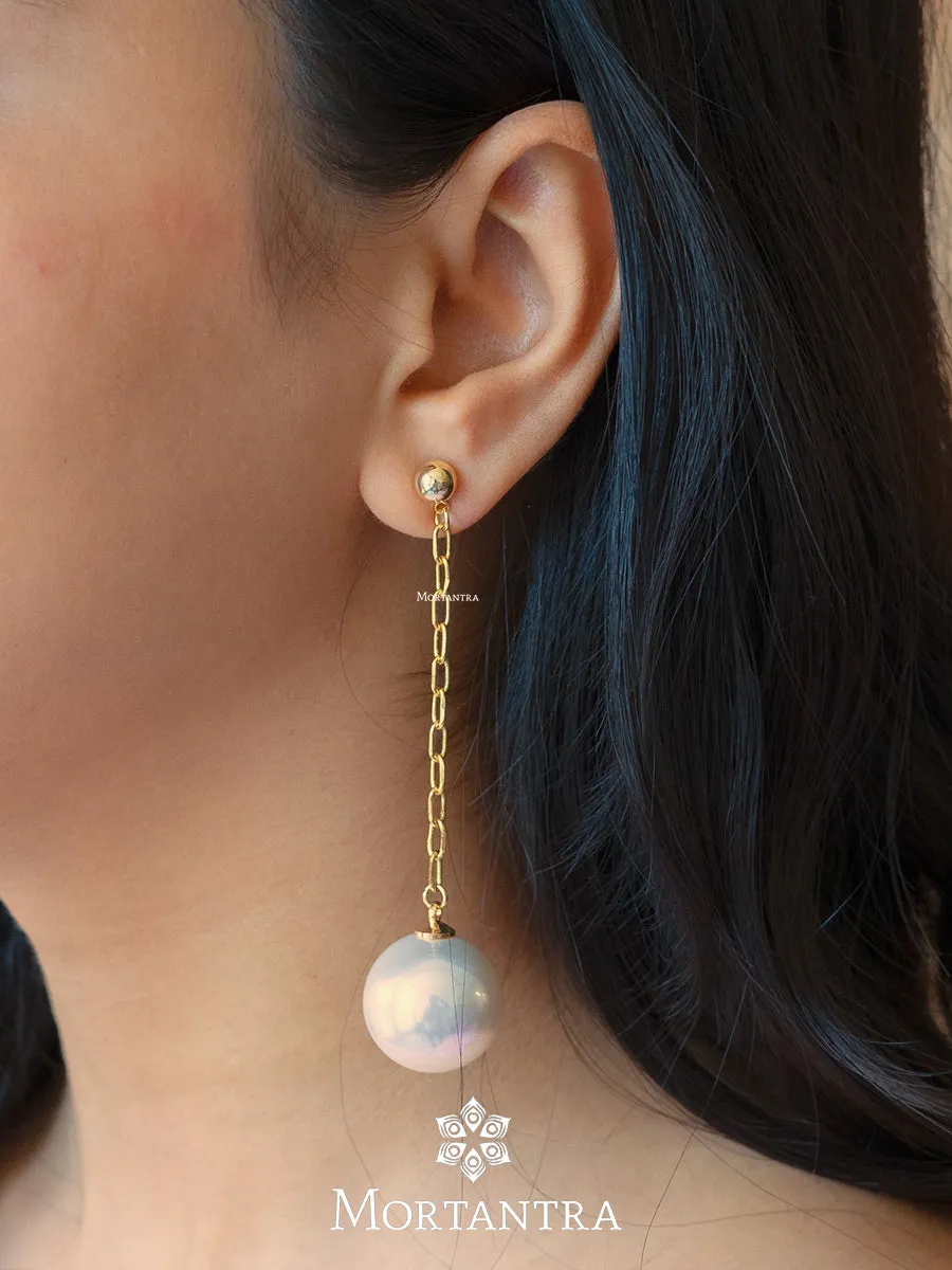 White Color Gold Plated Earrings - CSTEAR230