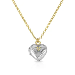 Winged Heart Diamond Love Locket