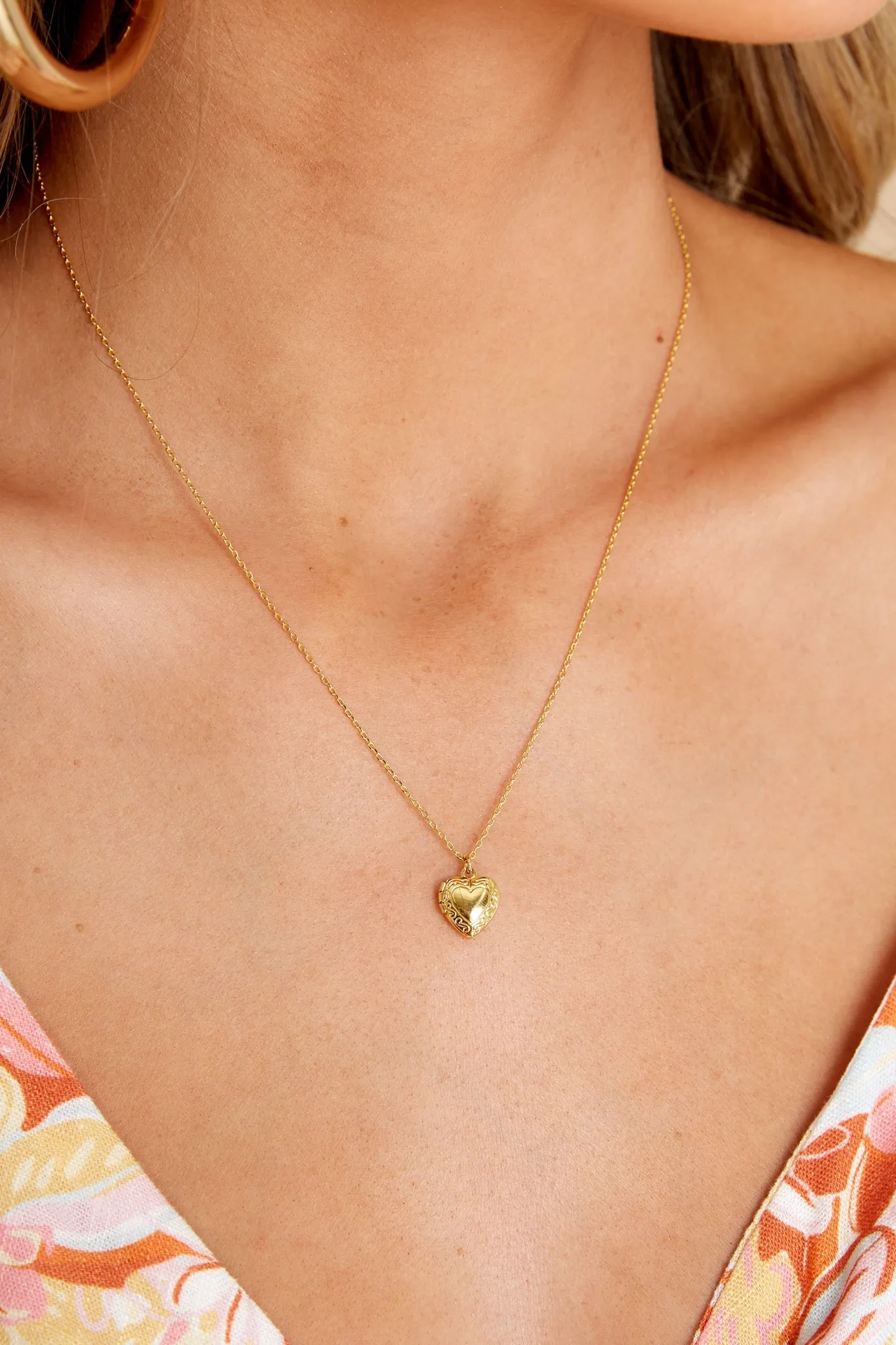 With All My Heart Gold Necklace